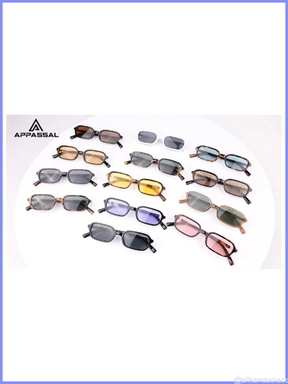 Small Rectangular Retro 90s Square Sunglasses UV400 Slim Fit Women